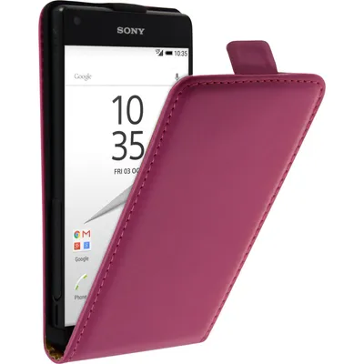Produktbild von PhoneNatic Kunst-Lederhülle kompatibel mit Sony Xperia Z5 Compact - Flip-Case pink + 2 Schutzfolien