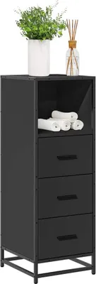 Zdjęcie produktu dla Maison Exclusive – szafka łazienkowa czarna 35 x 37,5 x 100 cm materiał drewnopochodny