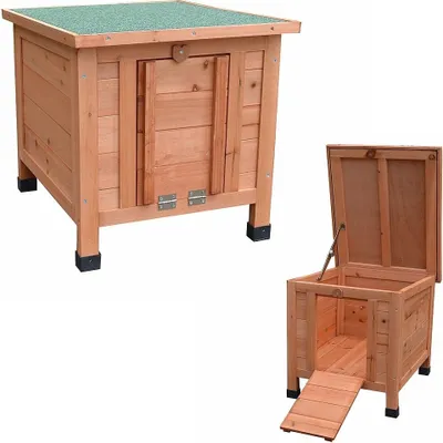 Produktbild von Mucola cat hut vonkajšia mačacia jaskyňa cat house litter box drevená mačacia vila cat bed - hnedá / zelená