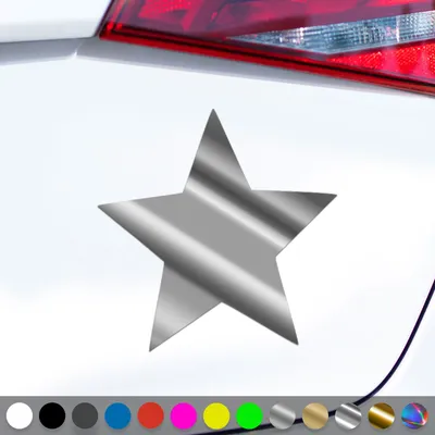 Produktbild von PantherPixel Stern Aufkleber Sternenstaub Sternenhimmel Sternchen Sticker Auto Geschenkidee Farbe Chrom-Silber