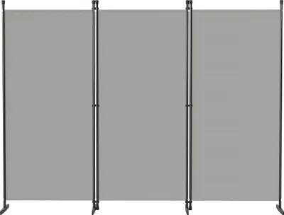 Image de Paravent UISEBRT à 3 panneaux, grand format 240 x 180 cm, gris clair, pliable, opaque, stable, pour séparer les pièces du salon, du bureau ou du jardin