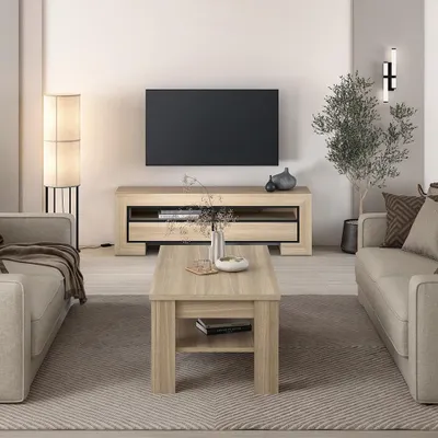 Produktbild von Wohnzimmer Couchtisch mit 120 cm Breite in Eiche - CERIALE-83