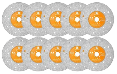 Image de Disque de tronçonnage diamanté de 75 mm pour pierre, carrelage, verre, granit (lot de 10)