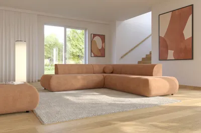 Produktbild von Schlafsofa mit Stauraum SURREY 2 - hellbraun, rechte Ecke