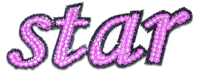 Produktbild von Star Comic Mit Pailletten - Aufnäher, Bügelbild, Aufbügler, Applikationen, Patches, Flicken, Zum Aufbügeln, Größe: 8,7 x 3,4 cm