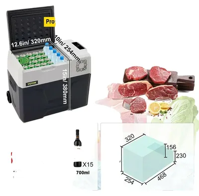 Image de Réfrigérateur portable, refroidissement par compresseur, plusieurs options d'alimentation, 42 qt (40 l)