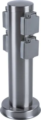 Produktbild von Steckdosensäule, Edelstahl, 4 Außensteckdosen, H 35 cm
