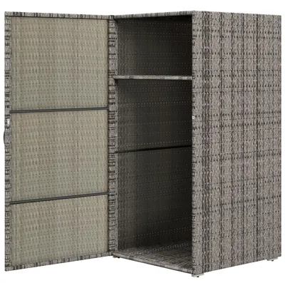Produktbild von Gartenschrank aus PE-Rattan mit 2 F?chern, 60 x 63 x 120 cm, Grau