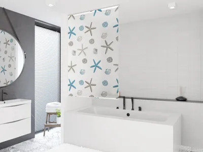 Produktbild von Basic Duschrollo Duschvorhang PEVA Oceanic 110x240 cm