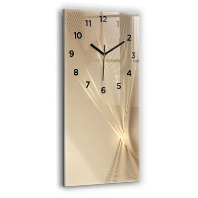 Produktbild von Wallfluent Wanduhr – Stilles Quarzuhrwerk - Uhr Dekoration Wohnzimmer Schlafzimmer Küche - Zifferblatt - schwarze Zeiger - 30x60 cm - Abstraktes Licht