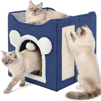 Immagine prodotto di Cuccia pieghevole per gatti, con cuscino e tiragraffi