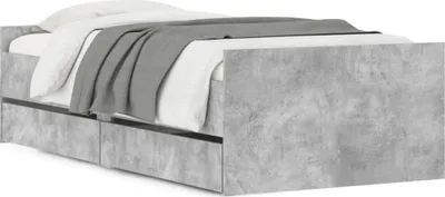 Produktbild von vidaXL Bettgestell mit Schubladen Betongrau 90x200 cm
