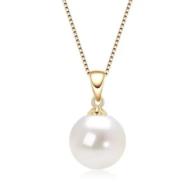 Produktbild von Perlenkette Edle Damen Perlen Halskette 925 Silber Süßwasserperlen Halskette 45cm