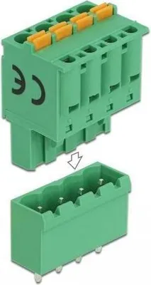 Produktbild von DELOCK Terminalblock Set f. Platine 4 Pin 5,08 mm Rastermaß