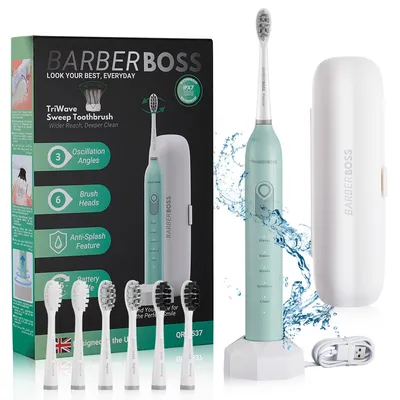 Immagine prodotto di Spazzolino elettrico BarberBoss per adulti – con tecnologia a oscillazione e vibrazione