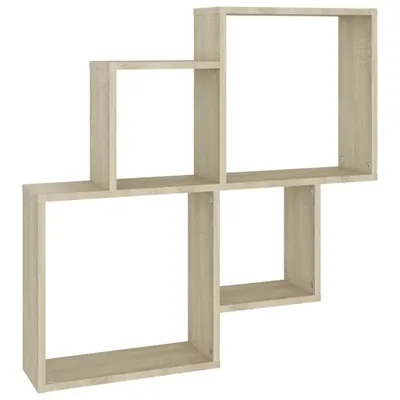 Obrázek produktu pro vidaXL Cube Shelf Sonoma Oak 80x15x78,5 cm výrobek ze dřeva