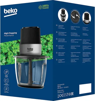 Obrázek produktu pro BEKO CHG 81442 BX multiskartovač s příkonem 400 W a skleněnou nádobou o objemu 1000 ml / Skartovač / Multiskartovač