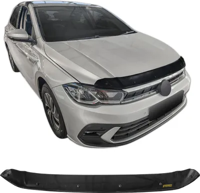 Produktbild von SCOUTT | Motorhaube Windabweiser Insekten Steinschlagschutz Für Volkswagen Polo Ab 2017, Aerodynamisch, Einfache Montage, Getönt, Spezielle Halterungen Für Die Haube (Ohne Bohren)