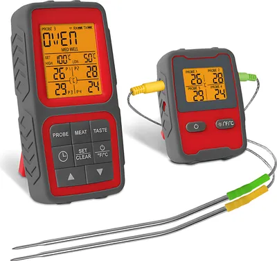Produktbild von Smartes Fleischthermometer kabellos – Digitales Küchenthermometer mit 2 Fühlern, App-Steuerung, Timer & Alarm für Grill & BBQ