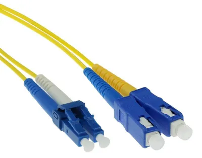 Immagine prodotto di ACT 0,5 metri LSZH Cavo patch in fibra monomodale 9/125 OS2 duplex con connettori LC e SC