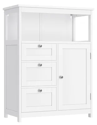 Productafbeelding van Badkamerkast met verstelbare planken en 3 lades, 30 x 60 x 80 cm, wit