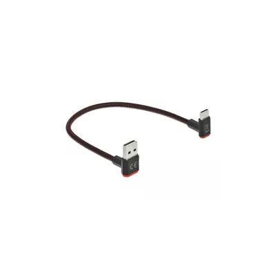 Produktbild von DeLOCK EASY-USB 2.0 Kabel Typ-A Stecker zu USB Type-C Stecker gewinkelt oben / unten 0,2 m schwarz, 0,2 m, USB A, USB C, USB 2.0, Schwarz