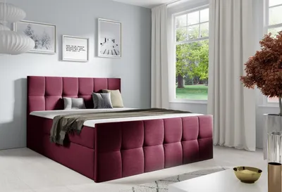 Obrázek produktu pro Manželská postel CHLOE - 200x200, červená + topper