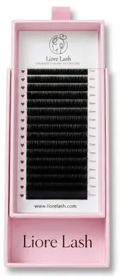 Image de Cils pour extensions – Liore Lash Classic cils effet cachemire, 0,10 mm, courbure D, mix de longueurs 7–15 mm, 16 rangées