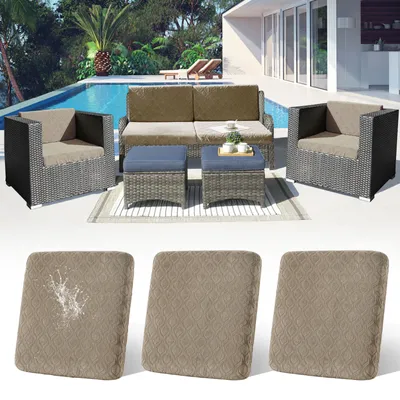 Produktbild von 3 Stück Outdoor Kissen Wetterfest Sofabezug Wasserdicht Sofa Sitzkissenbezug Outdoor Sofa Überzug Bezüge Für Gartenpolster Sofa Cushion Cover Stuhlkissen Ersatz,Taupe