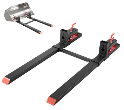 Produktbild von VEVOR 3-Punkt-Anbau-Gabeln, 680 kg Klammer-Gabeln, 128 cm Gesamtlänge Schwerlast-Traktor-Gabel mit 73,5-117 cm verstellbarer Gabelbreite, Schnellwechselvorrichtungen für Traktoren der Kategorie 1, 4000 lbs, 60 inch-a