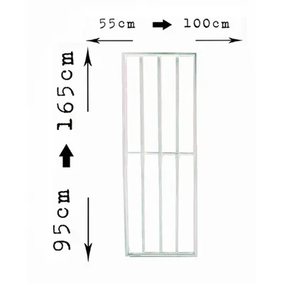 Produktbild von Fenstergitter ausziehbar 55 × 95 bis 100 × 165 cm Weiß – Einbruchschutz Sicherheitsgitter aus Stahl für hohe Fenster, verstellbar