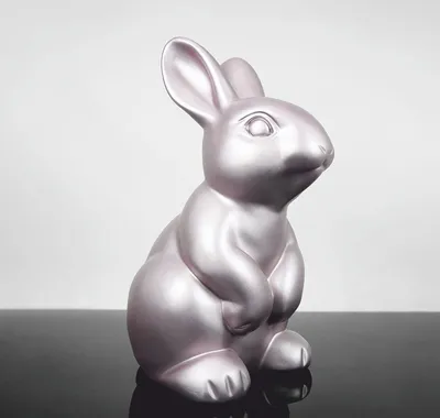 Produktbild von Casa Padrino Deko Figur Hase / Osterhase Silber H. 45 cm - Oster Deko Accessoires