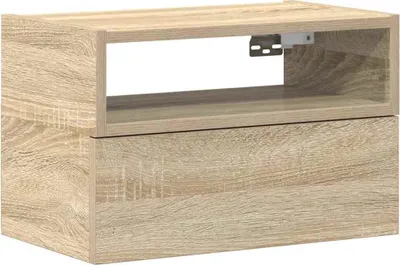 Image de Table de chevet murale chêne sonoma 45x26x28,5 cm