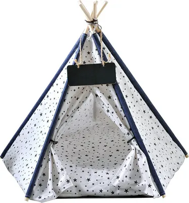 Produktbild von Pettimania Tipi/Höhle/Zelt mit Sternprint für Hunde, diverse Größen, NEU, Maße: 50 x 50 x 70 cm