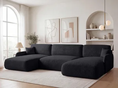 Zdjęcie produktu dla FurMeb24 SOFA NAROŻNA z funkcją spania i schowkiem na pościel PIERRO U 357 cm × 175 cm × 88 cm Tkanina Anthology 19