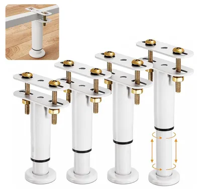 Imagen del producto de Juego de 4 patas metálicas ajustables para muebles, de 8 a 12 cm