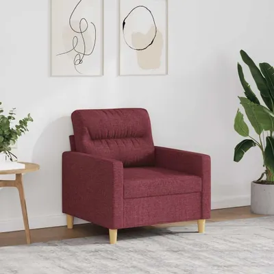 Immagine prodotto di Poltrona imbottita color borgogna, 60 cm, rivestita in tessuto