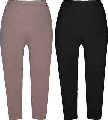 Produktbild von Erwin Müller Damen-Capri-Leggings 2er-Pack taupe/schwarz 48 / 50
