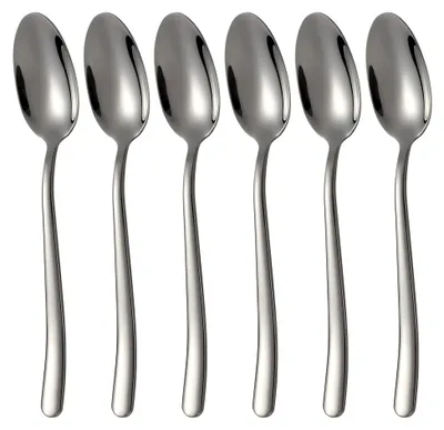 Produktbild von Edelstahl-Suppenlöffel-Set mit 6 langlebigen Bestecklöffeln, asiatischer Suppenlöffel, langer Griff, Esslöffel für Küche, Restaurant und Zuhause