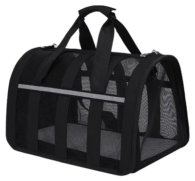 Image de Sac de transport pour chat, imperméable, respirant, tissu Oxford, pliable, pour animaux domestiques, chiens, noir, S