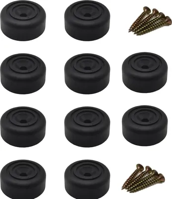Produktbild von Möbelbeine Rund 10 Stück Füße,Schrank füße für Möbel Möbelfüße Schwarz Ø 33 x H 13 mm Schrankfüsse Möbelgleiter füße für möbel mit Schrauben