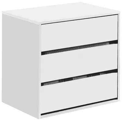 Produktbild von Kommode mit drei Schubladen - Weiß - 60 cm breit - 57 cm hoch - 44 cm tief