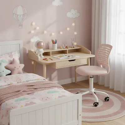 Productafbeelding van FurnitureR: Kinderbureau stoel, verstelbare draaistoel zonder armleuningen