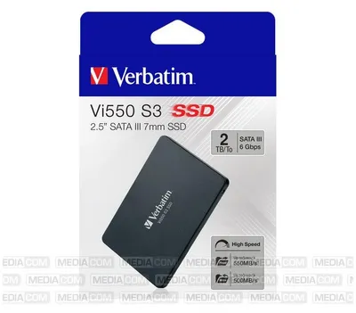 Produktbild von Verbatim Vi550 S3, 2 TB, 2.5", 550 MB/s, 6 Gbit/s