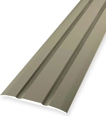 Produktbild von Übergangsschiene 2.5 x 38 x 1000 mm Übergangsprofil Übergangsleiste Aluminium eloxiert Geriffelt Selbstklebend Sandfarbig Küberit