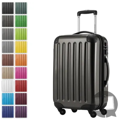 Image de Alex - valise à main avec extension trolley cabine 4 roulettes, bagage à bord pour chaque compagnie aérienne, trolley de voyage taille S coque dure brillante, 55 cm, 42 litres,graphite