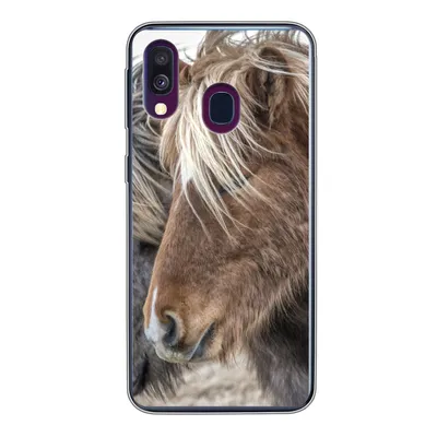 Produktbild von MuchoWow® Handyhülle Schutzhülle Hülle für Samsung Galaxy A40 Pferde - Natur - Makro Silikon Softcase Handy Hülle - Handy-Tasche