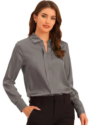 Produktbild von Allegra K Damen Langarm Revers Zweireiher Button Peacoat Mantel Grau L