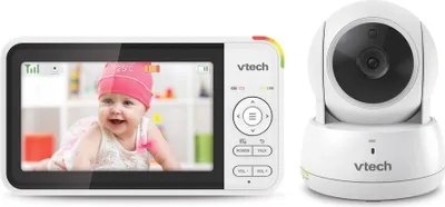 Immagine prodotto di Vtech VM924 Video baby monitor con telecamera Display LCD da 5" Durata della batteria 31 ore Visione notturna Portata di 300 metri Pan-tilt-zoom Ninnananne Suoni rilassanti Sensore di temperatura VM924 5" Video