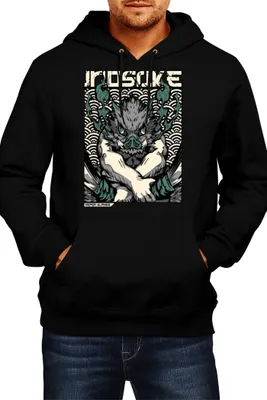 Produktbild von Herren Kapuzenpullover Japan Animation Manga Anime Comics Demon Anime Slayer Hashibira Inosuke Two Sowrds Slayer, Man 2XL / Schwarz